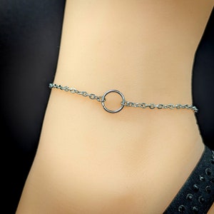 Sexy Stainless Steel O Ring Anklet / Bracelet - Custom Body Jewelry - Discreet Day Collar