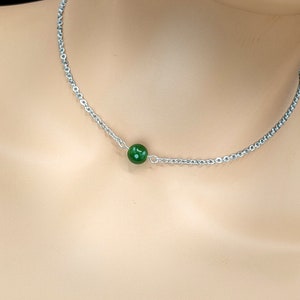 Day Collar Natural Jade Bead Locking Options 24/7 Wear image 5