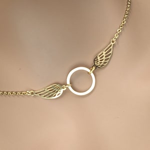 Day Collar * Gold O Ring w/ Wings * Locking Options * 24/7 Wear