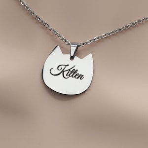 Day Collar * Cat Charm Engraved w/ Kitten * Locking Options * 24/7 Wear