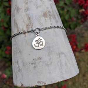 Sexy 100% Stainless Steel Om Symbol Anklet / Bracelet Custom Body Jewelry Discreet Day Collar Yoga Meditation Tranquility image 4