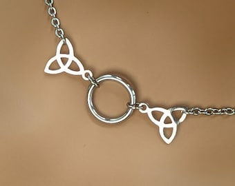 Discreet Day Collar * O Ring w/ Celtic Knot * Locking Options * 24/7 Wear