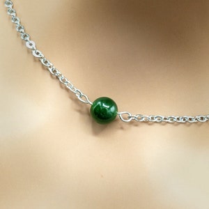 Day Collar Natural Jade Bead Locking Options 24/7 Wear image 1