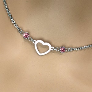 Day Collar * Heart w/ Color Options * Locking Options * 24/7 Wear