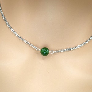 Day Collar Natural Jade Bead Locking Options 24/7 Wear image 7