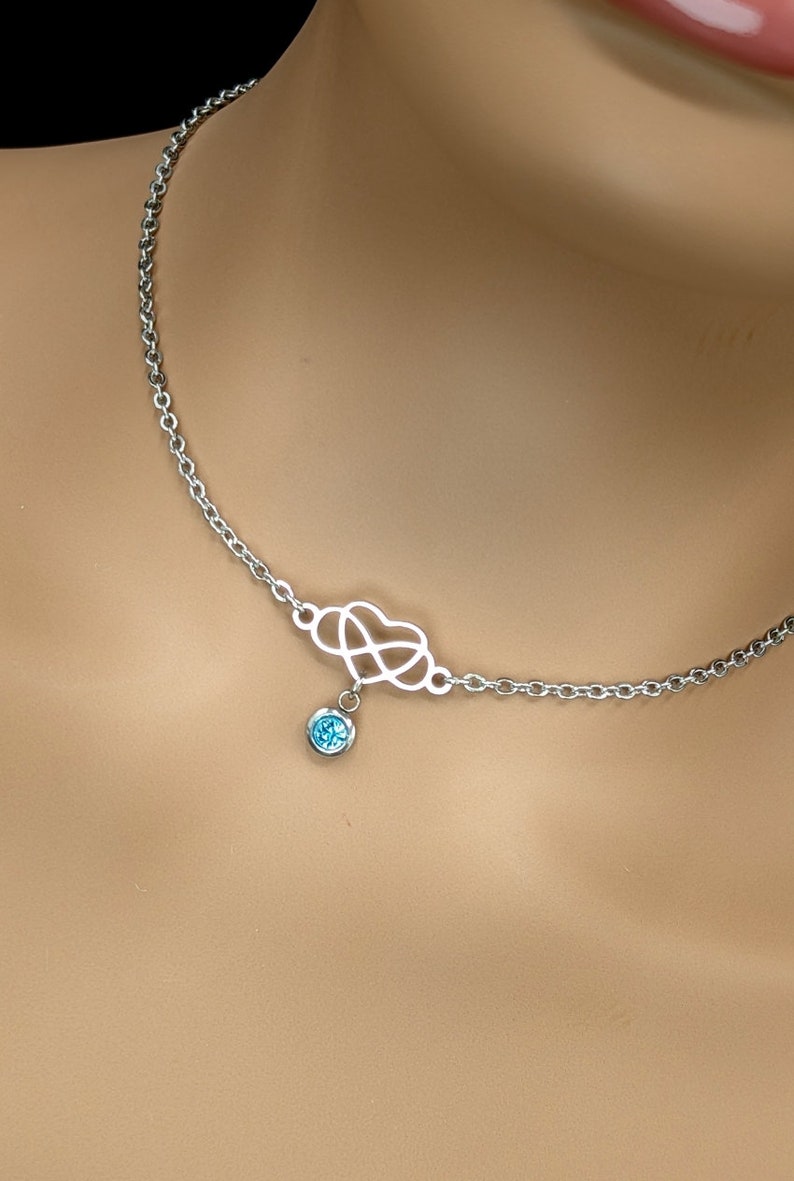 Day Collar Infinity Heart w/ Color Options Locking Options 24/7 Wear image 4