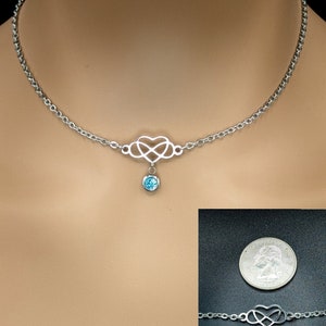 Day Collar Infinity Heart w/ Color Options Locking Options 24/7 Wear image 2