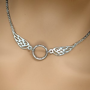 Elegant Angel Wings & O Ring Day Collar with Locking Options