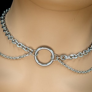 Day Collar * O Ring Choker with Double Chains * Locking Options