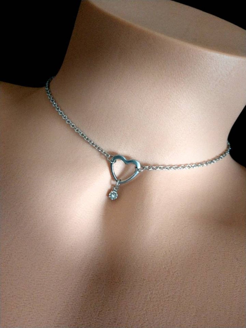 Heart Day Collar Eternity Choker w/ Color Options * BDSM Fetish Kink Ddlg * Custom Body Jewelry 