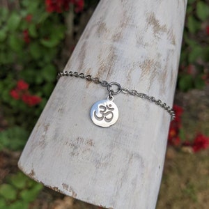 Sexy 100% Stainless Steel Om Symbol Anklet / Bracelet Custom Body Jewelry Discreet Day Collar Yoga Meditation Tranquility image 3