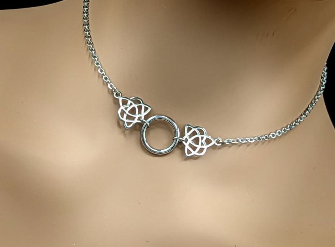 Day Collar O Ring W/ Celtic Knot Locking Options 24/7 Wear Etsy