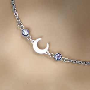 Day Collar * Crescent Moon w/ Color Options * Locking Options * 24/7 Wear