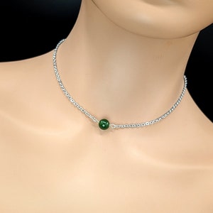 Day Collar Natural Jade Bead Locking Options 24/7 Wear image 4