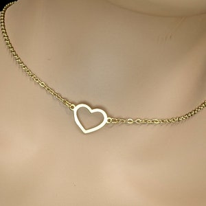 Tageshalsband * Gold Edelstahl Herz * Verschlussmöglichkeiten
