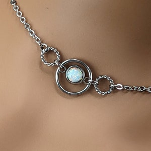 Day Collar * Triple O Ring w/ Opal * Locking Options * 24/7 Wear