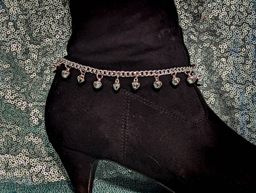 Sexy 100% Stainless Steel Boot Chain With Bells Purse Belt Biker Goth ...