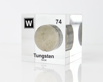 Wolfraamelement kubus ingekapseld in Lucite acryl wolfraam metalen cilinder PERIODIEKE TAFEL Onderwijs Tool Wetenschapper Cadeau Student Bureau Ornament