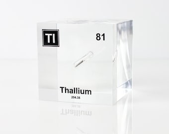 Thallium Element Cube: 99.995% Pure Science Gift Ideas for Teacher Professor Interesting Decoration Office Decor Homeschool Science Learning