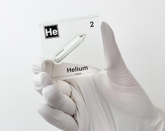 Element kubus met heliumelement Rarefied Gas PERIODIEK TABEL der elementen Heliumampul ingekapseld in acryl leraar cadeau bureaudecoratie