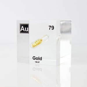 Gold Element Display PERIODIC TABLE Sample for Element collection Display for Teachers and College Students Display for Table Decor