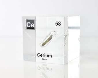 Cerium Element Cube Sample For Element Collection PERIODIC TABLE Decoration for Office Desk Educational Display for Science Teachers