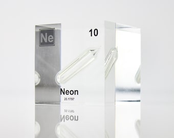 Neon Element-kubus PERIODIEKE TABEL der elementen edelgasdisplay Neonelement ingekapseld in acryldisplay voor leraar Bureauornament voor student