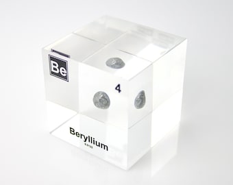 Beryllium Element Cube PERIODIEKE TAFEL Voorbeeld voor elementencollectie display voor leraren en studenten Afstudeercadeau STEM-decor