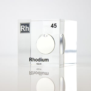 Rhodium Element Cube Necklace Science Gift for teachers and professors Rare Earth Metals College Graduation Gift Home School Educational