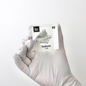 Indium Element Cube PERIODIC TABLE For Science Lovers Teacher Gift Ideas College Student Graduation Gift Element Table Desk Display Learning