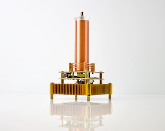 Mini Tesla-spoel om te experimenteren met edelgasdisplay en kubus cadeau voor wetenschapsliefhebber werkt met aux voor het afspelen van audio