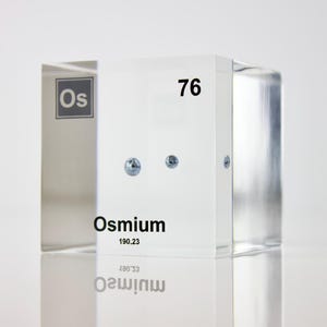 RARE Osmium Element Cube Periodic Table Display 99% Pure Metal Sample Housewarming Gift for your Scientist Friend and Teachers Clear Acrylic