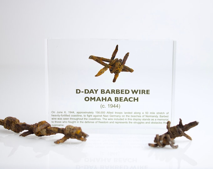 WWII D-Day Memorabilia WW2 Barbed wire Omaha Beach Battle Relics Military Gifts Authentic World War II  History Collectors (c.o.a. Included)