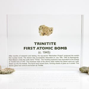 Authentic Trinitite from First Atomic Bomb Test - WWII Historical Memorabilia Acrylic Display for History Collectors (COA Included)