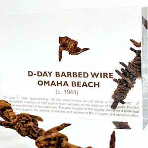 WWII D-Day Memorabilia WW2 Barbed wire Omaha Beach Battle Relics Military Gifts Authentic World War II  History Collectors (C.O.A. Included)