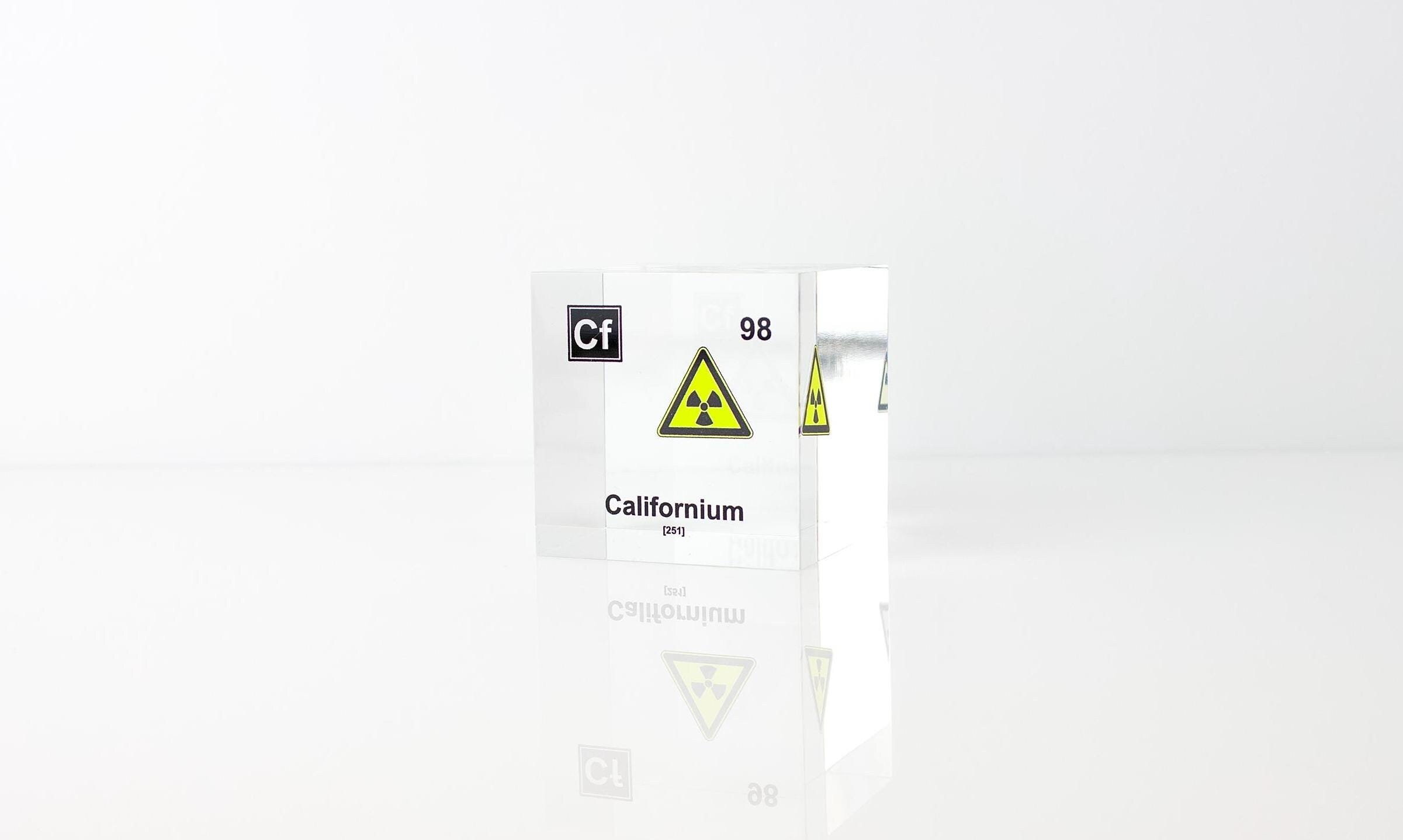 Californium Cube Element periodic table display for living room science decoration for scientist radioactive symbol in acrylic cube