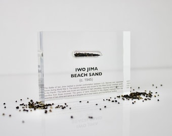 Iwo Jima Beach Sand WWII D-Day memorabilia Battle Relics Militaire geschenken Authentieke Tweede Wereldoorlog geschiedenisverzamelaars (inclusief COA)