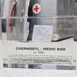 Chernobyl Medic Box Historical Student Desk Ornament Acrylic Display for Teacher Gifts Educational Present idea for Adults (C.O.A. Included)