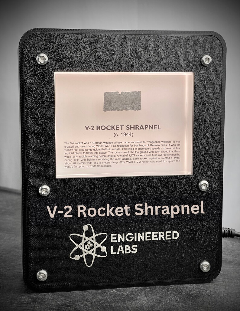 Exhibidor de luz personalizable impreso en 3D para objetos de acrílico V-2 Rocket