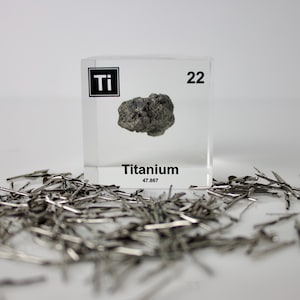 Titanium Element Cube PERIODIC TABLE Real Authentic Titanium Desk Ornament for Teachers and College Students Educational Display