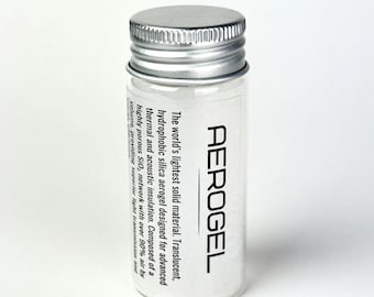 世界最軽量の固体、シリカエアロゲル（凍った煙）NASA、疎水性、ジャー