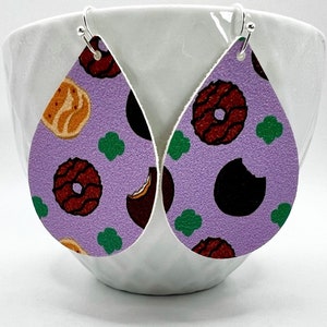 Girl Scout cookie teardrop earrings! Vegan leather.