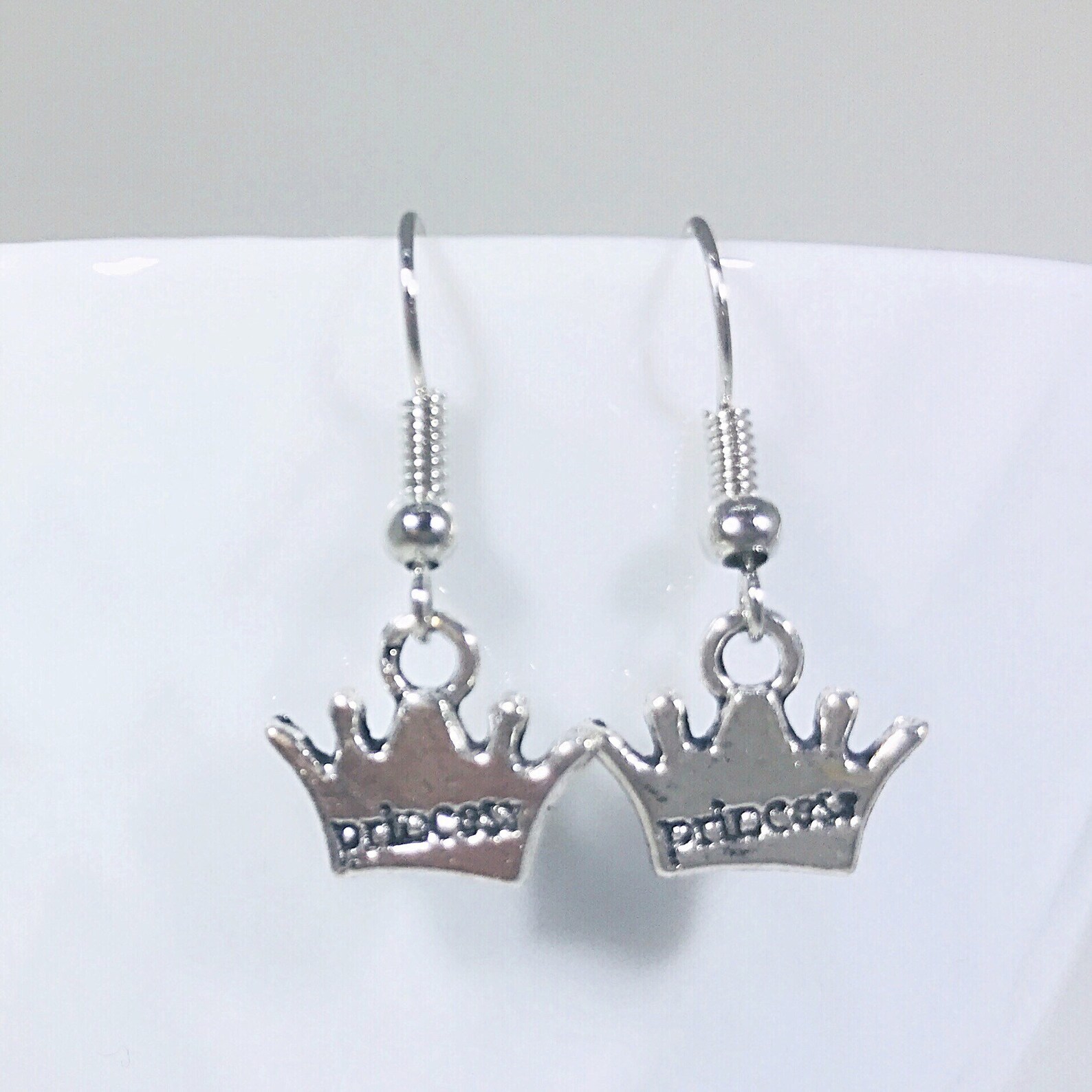 Princess Earrings Crown Earrings Princess Crown Silver Etsy Sweden