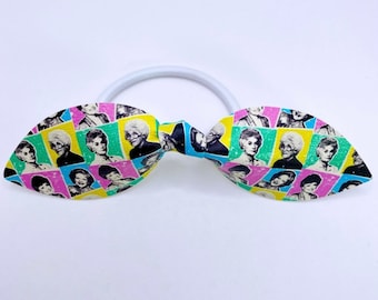 Golden Girls ponytail bow, vegan leather, handmade