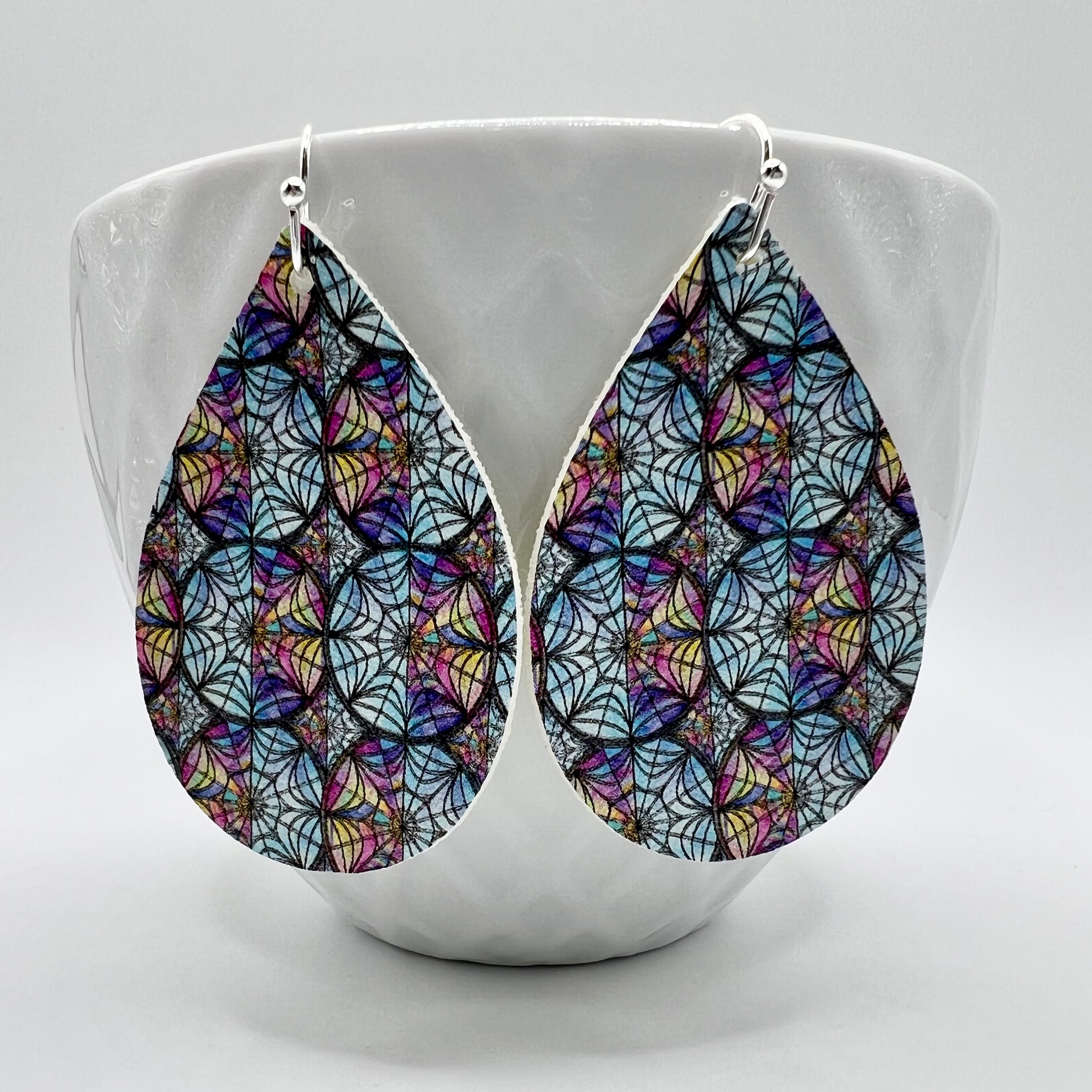 Wednesday Addams teardrop earrings, lightweight, handmade, vegan