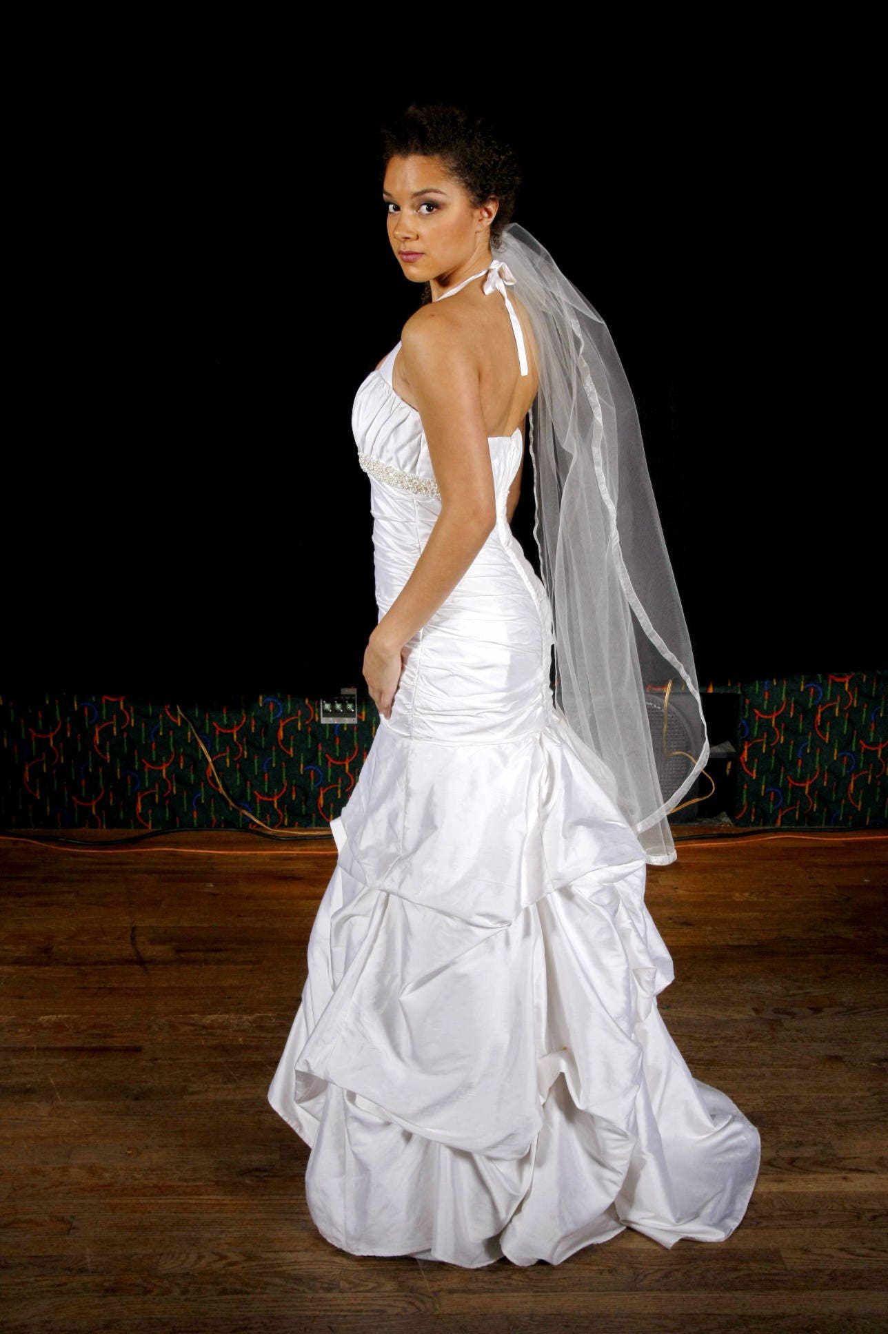 Silk Dupioni Wedding Dress With Pickups Etsy