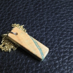 Handmade Green and Creme Mappa burl wood necklace pendant SMAPG1 image 2
