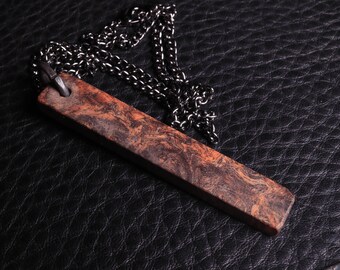 Buckeye Burl handmade wooden jewelry necklace pendant LBBO2