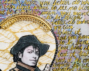 Michael Jackson “Beat It”,  Mixed media on canvas, Michael Jackson tribute artwork, music art, musician gifts, music gifts, music decor