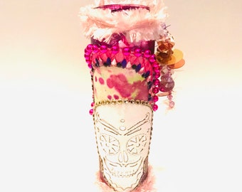 Day of the dead handmade candle, dis de los Muertos candle, skeleton candle, sugar skull candle, bohemian candle, skull candle